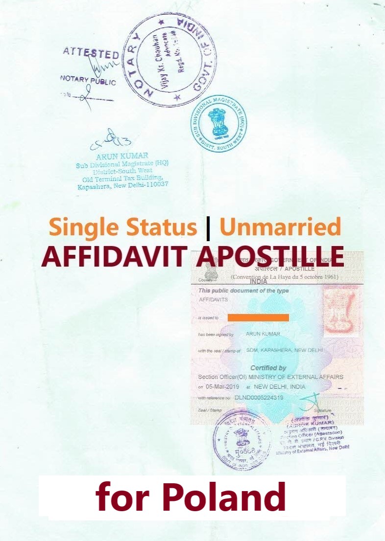 Unmarried Affidavit Apostille Poland No Criminal Record